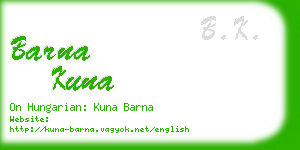 barna kuna business card